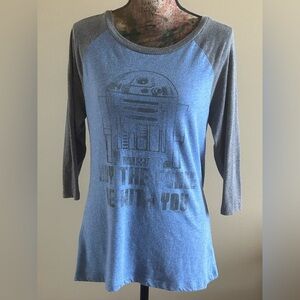 STAR WARS Collectabilitees R2-D2 Scoop Neck Three-Quarter Sleeves Medium